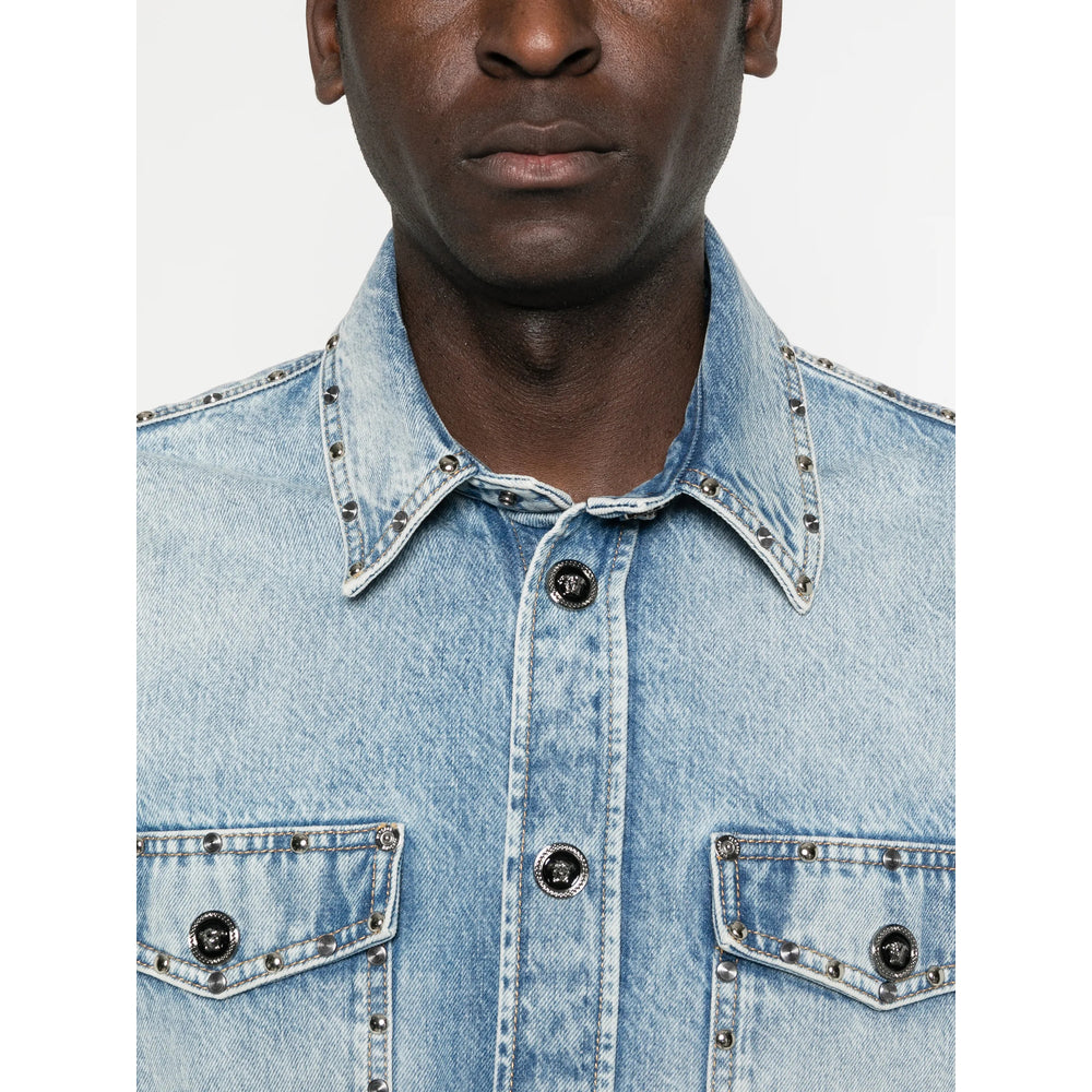 Versace Blue Shirts Men VERSACE