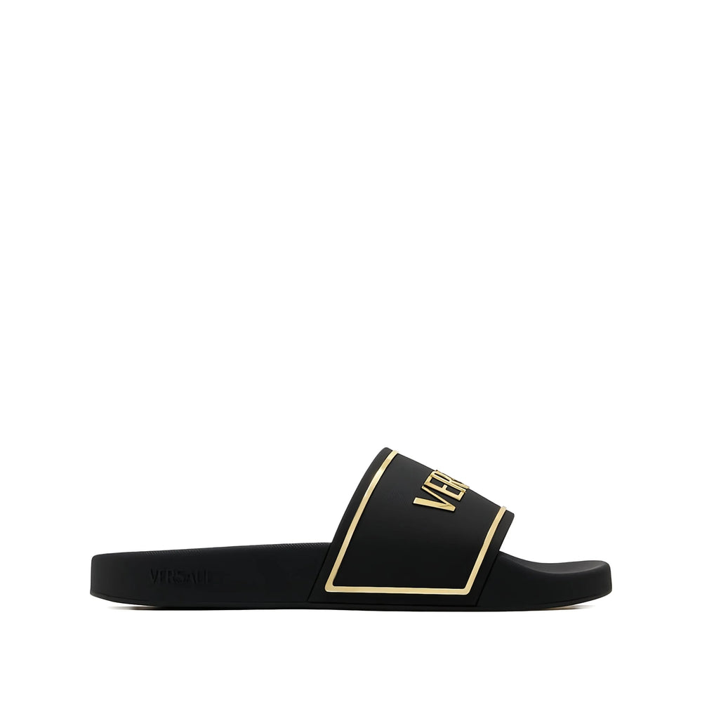 Versace Black Flip-Flops & Slides Men VERSACE