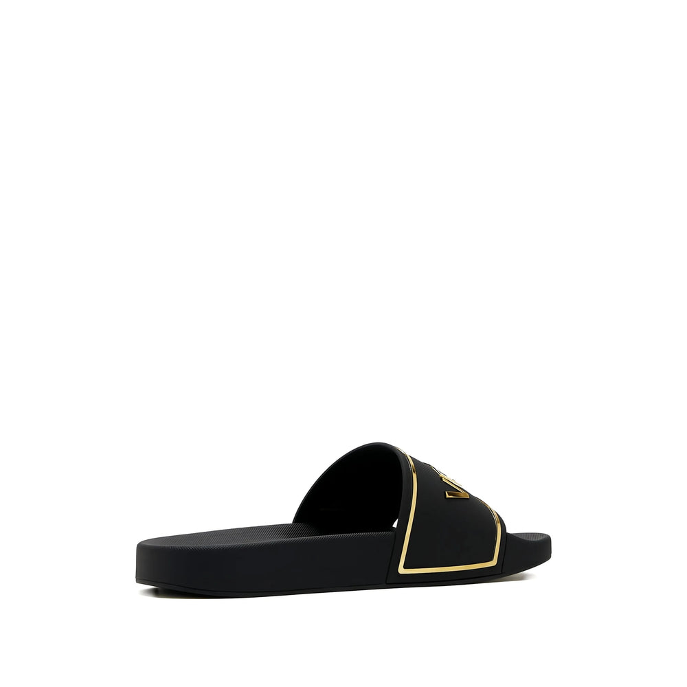 Versace Black Flip-Flops & Slides Men VERSACE