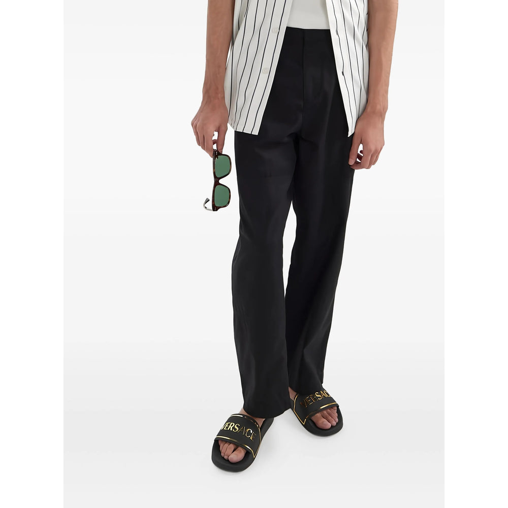 Versace Black Flip-Flops & Slides Men VERSACE
