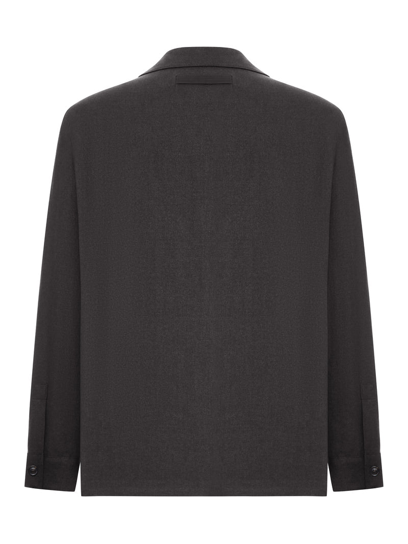 Zegna Men Wool And Linen Mix Jacket With Patched Pockets ZEGNA
