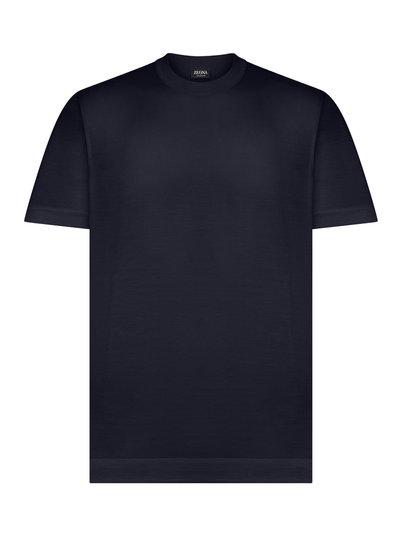 Zegna Men Crew Neck T-Shirt In Silk Blend ZEGNA