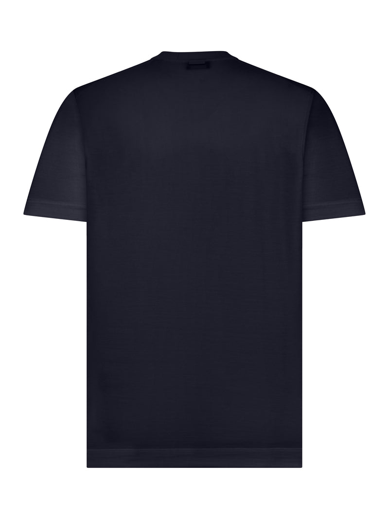 Zegna Men Crew Neck T-Shirt In Silk Blend ZEGNA