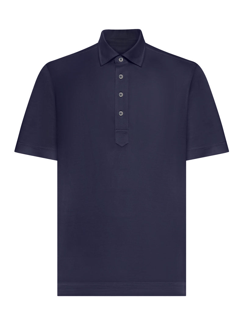 Zegna Men Silk And Cotton Knitted Polo Shirt ZEGNA
