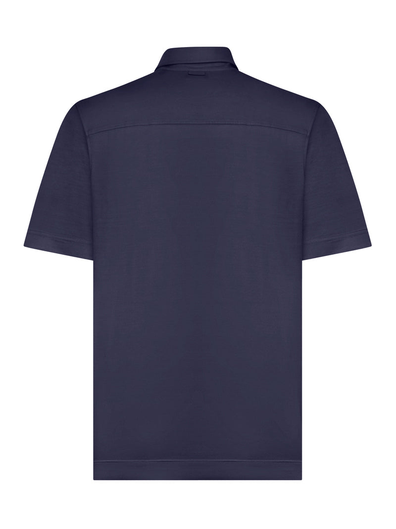 Zegna Men Silk And Cotton Knitted Polo Shirt ZEGNA