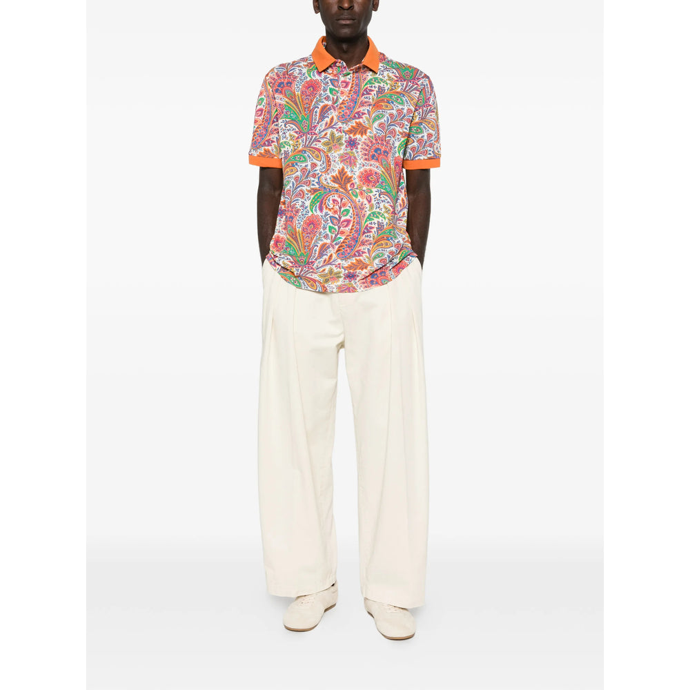 Etro Orange Polo Shirts Men ETRO