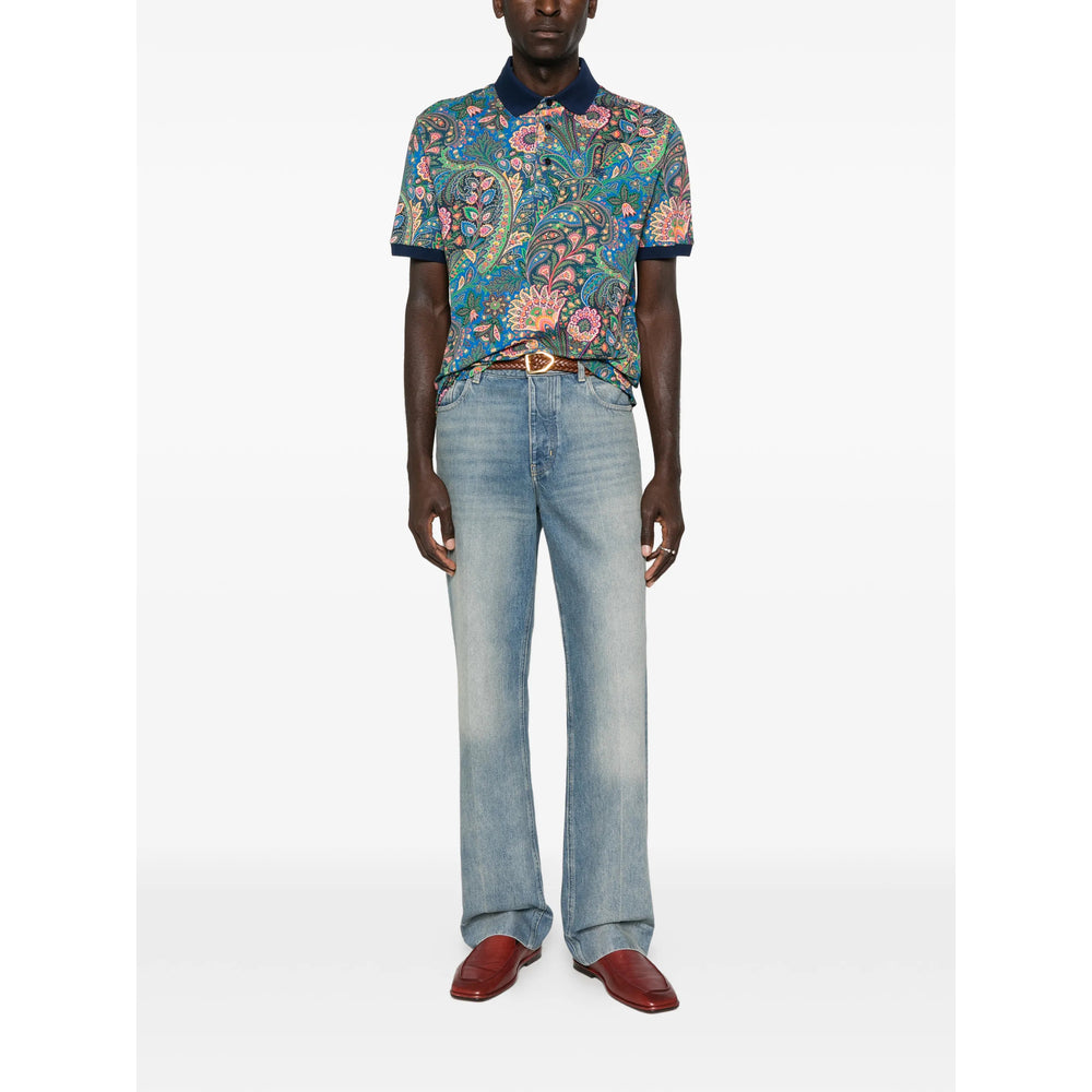 Etro Blue Polo Shirts Men ETRO