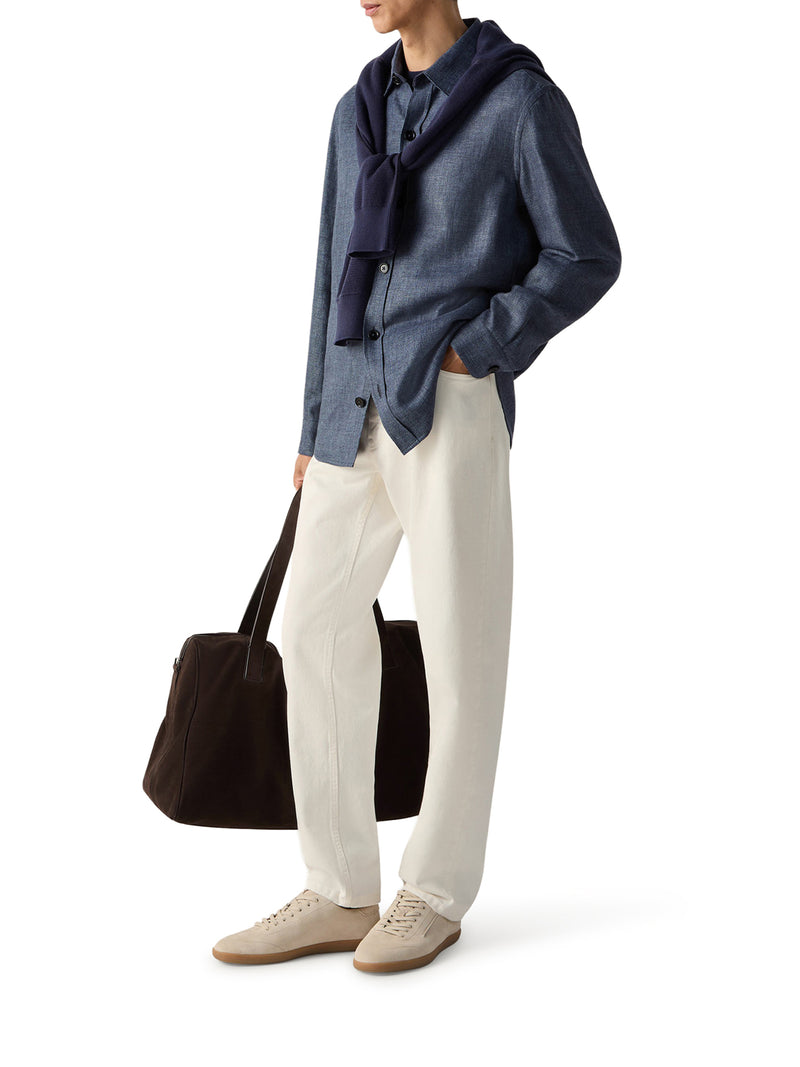 Zegna Men Overshirt In Cashmere Linen And Silk ZEGNA
