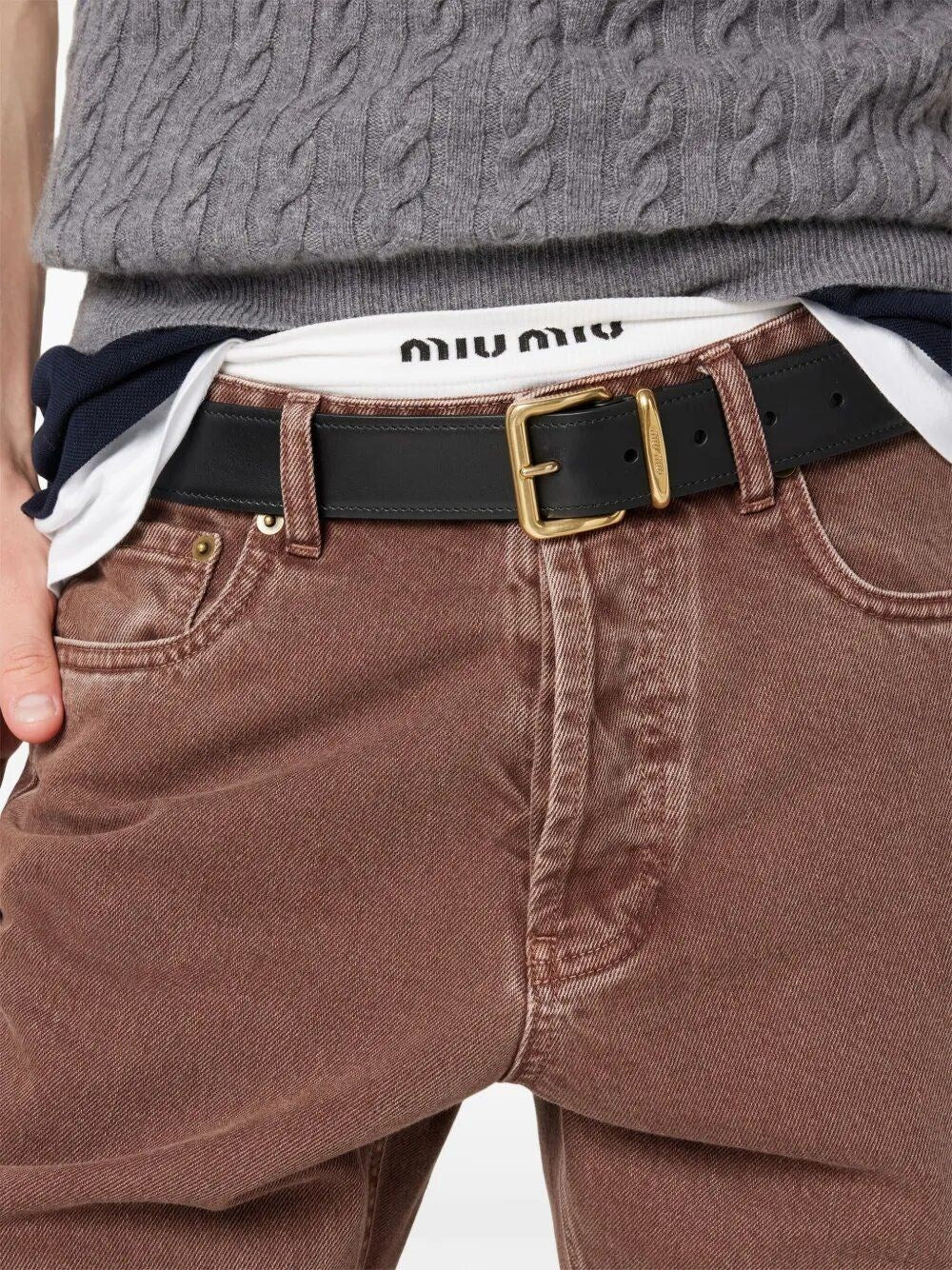Miu Miu Women Five-Pocket Bull Denim Trousers MIU MIU