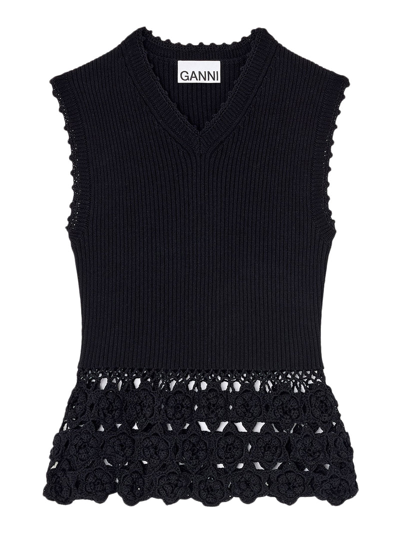 Ganni Women Vest In Cotton Crochet GANNI