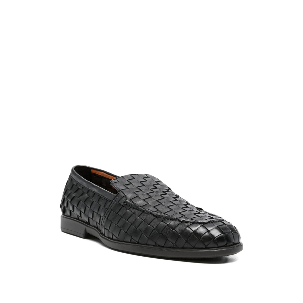 Santoni Black Loafers Men SANTONI