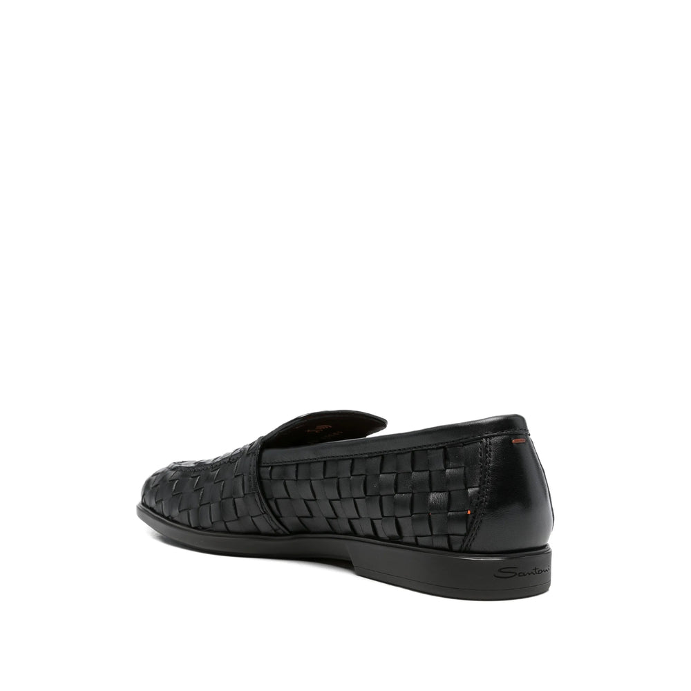 Santoni Black Loafers Men SANTONI