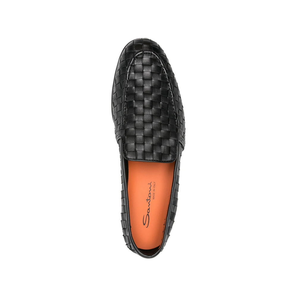 Santoni Black Loafers Men SANTONI