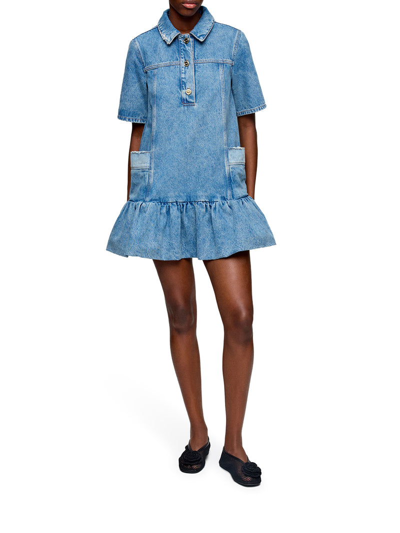 Ganni Women Patchwork Denim Dress GANNI