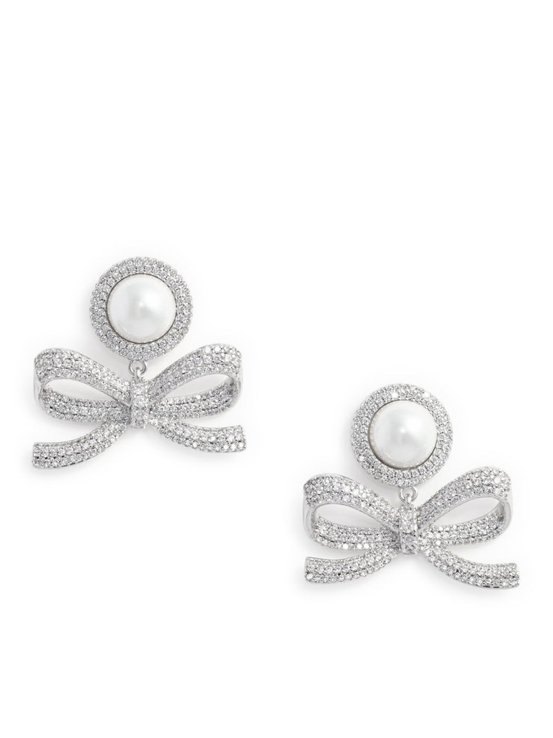 Self-Portrait Women Pearl Bow Dangle Earrings SELF-PORTRAIT