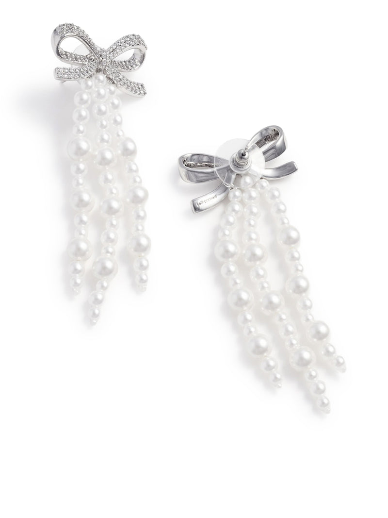 Self-Portrait Women Pearl Bow Cascade Earrings SELF-PORTRAIT