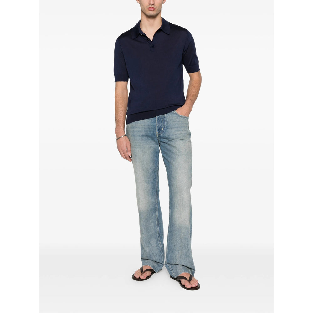 Dolce & Gabbana Blue Polo Shirts Men DOLCE & GABBANA