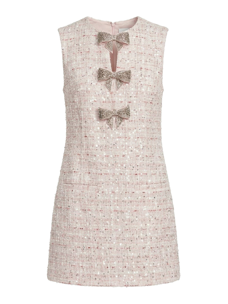 Self-Portrait Women Mini Dress With Boucle Bow And Sequins SELF-PORTRAIT