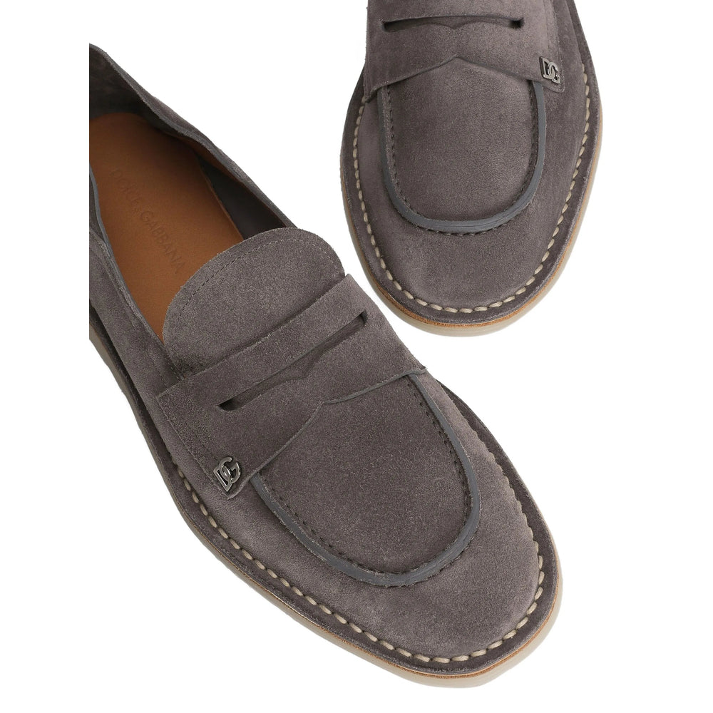 Dolce & Gabbana Grey Loafers Men DOLCE & GABBANA