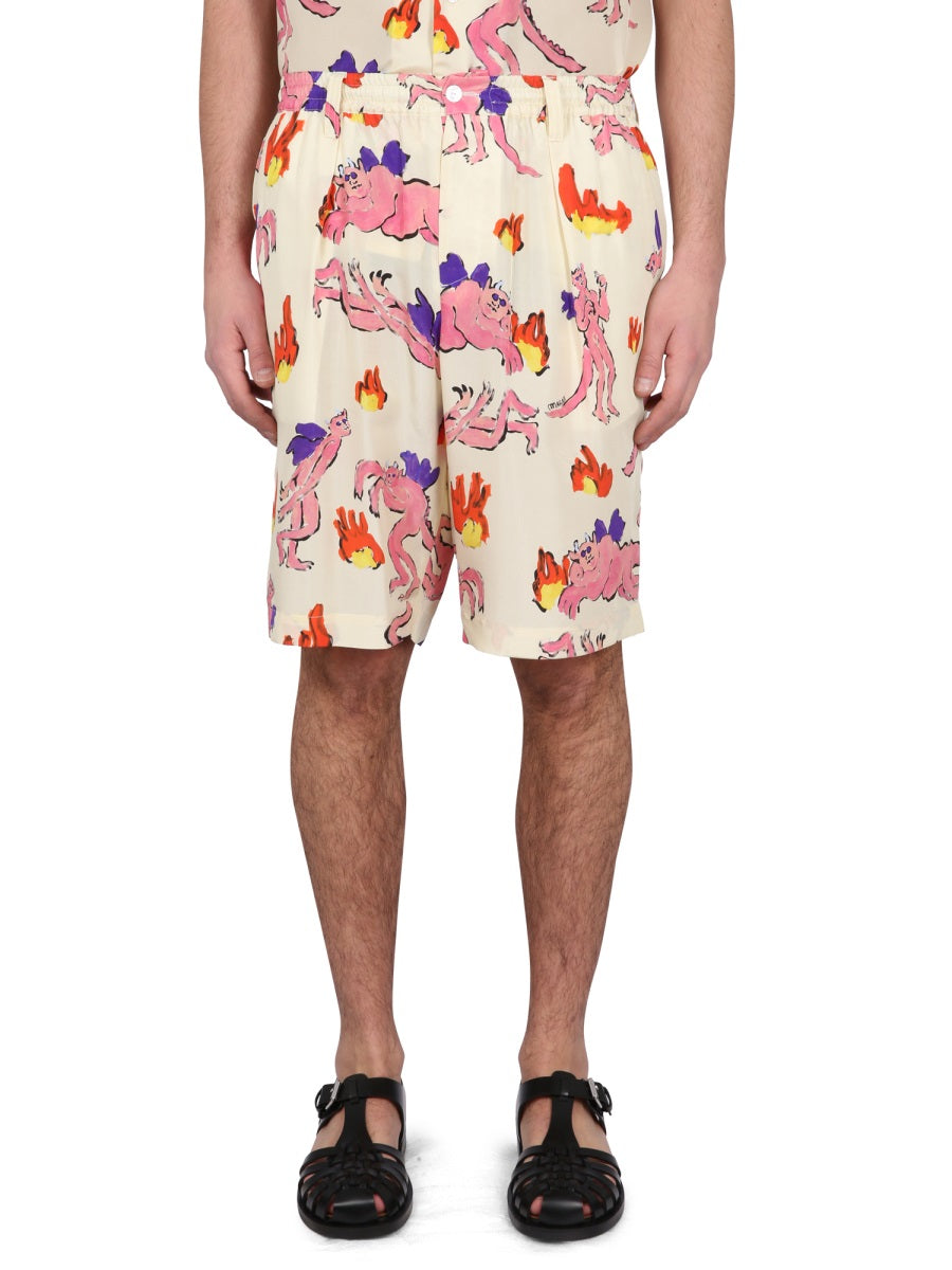 Marni Men Bermuda Shorts With Print MARNI