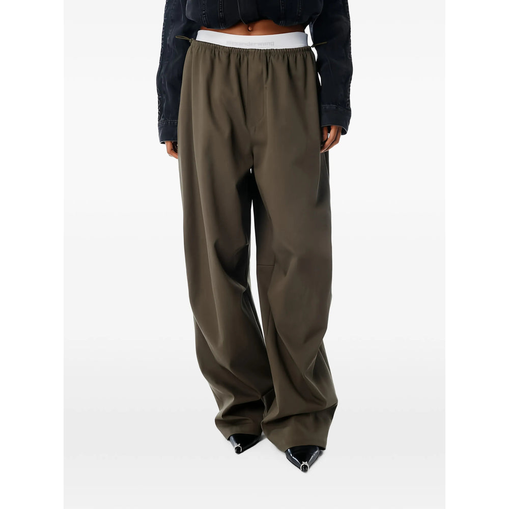 Alexander Wang Green Trousers - Straight Trousers Women ALEXANDER WANG