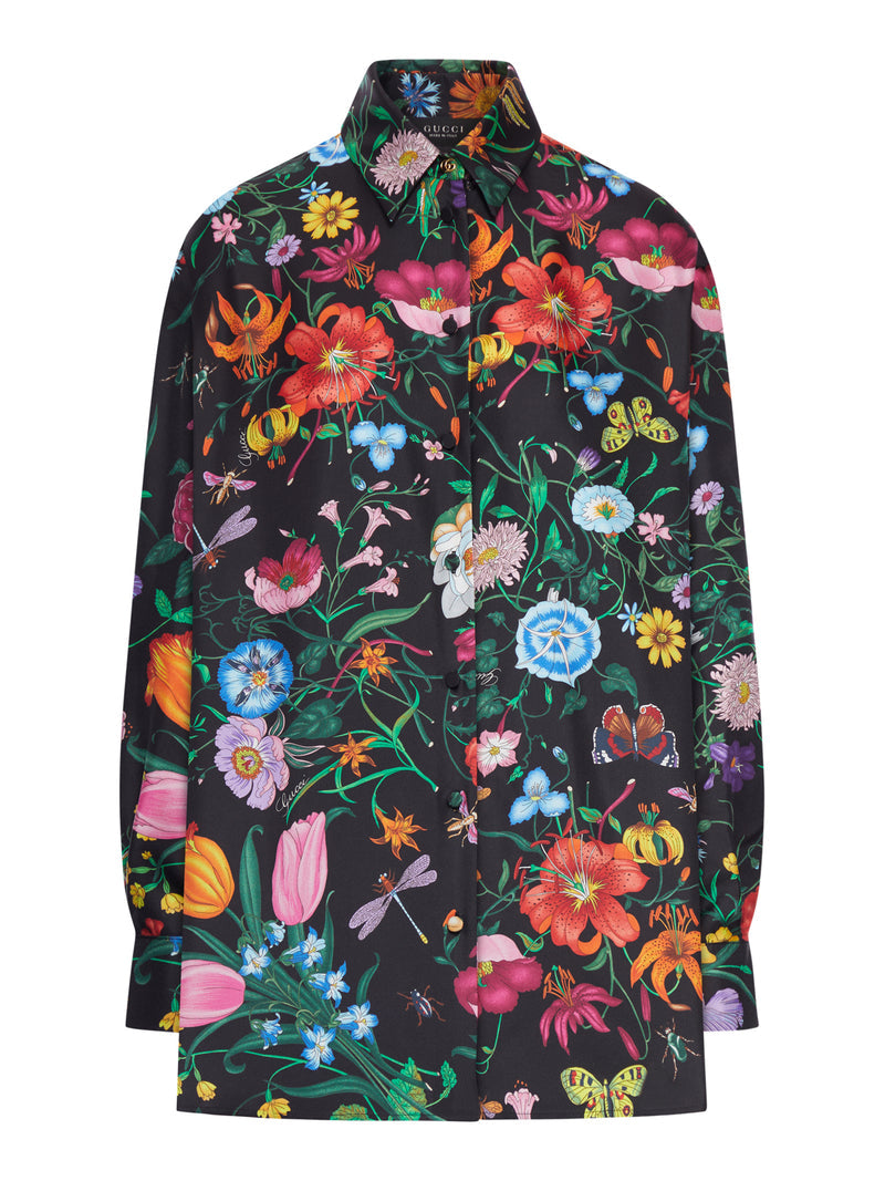 Gucci Women Printed Silk Twill Shirt GUCCI