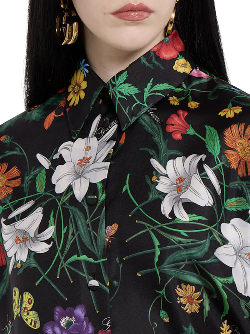Gucci Women Printed Silk Twill Shirt GUCCI