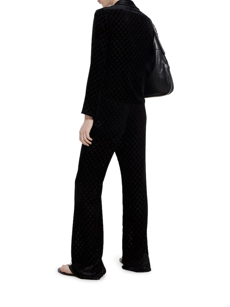 Gucci Men Gg Stretch Dévoré Velvet Trousers GUCCI