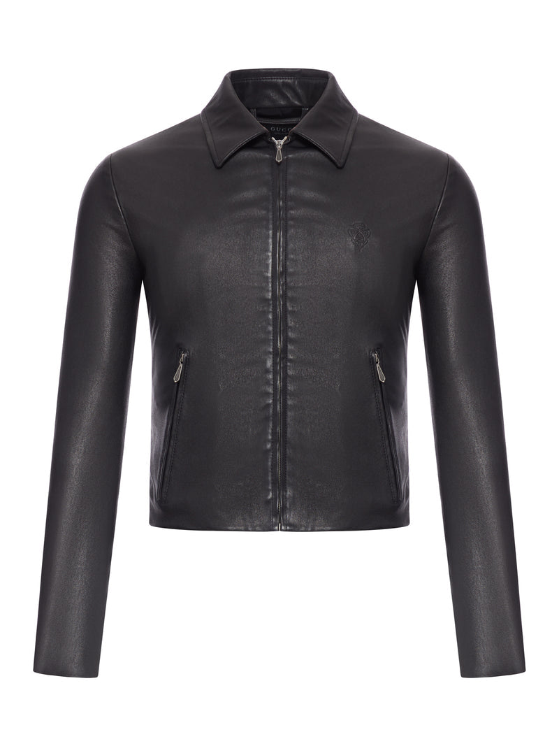 Gucci Men Washed Stretch Nappa Leather Jacket GUCCI