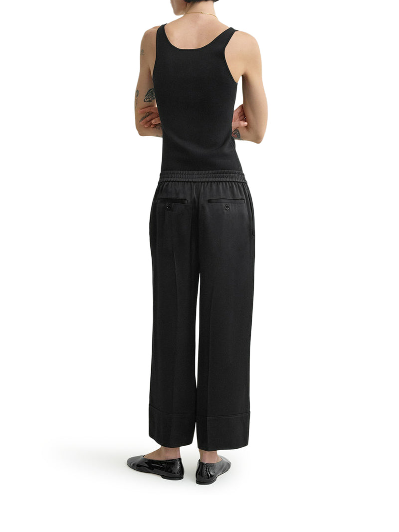 Toteme Women Wide-Leg Satin Trousers With Drawstring TOTEME