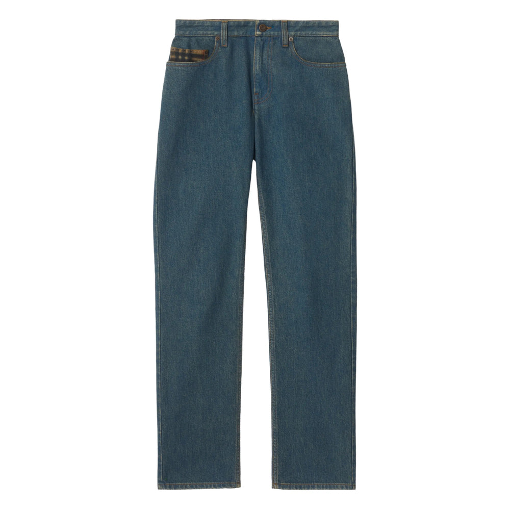 Burberry Blue Denim - Straight-Leg Jeans Women BURBERRY