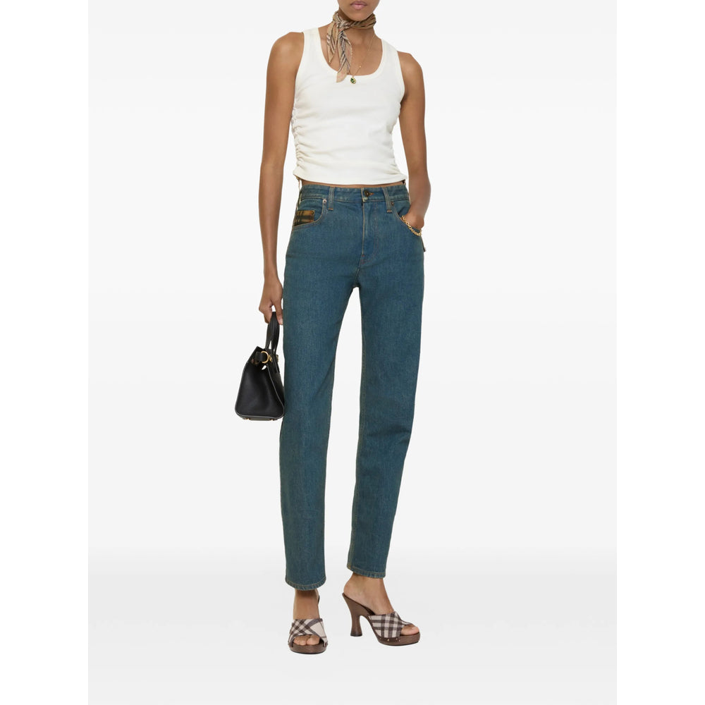 Burberry Blue Denim - Straight-Leg Jeans Women BURBERRY