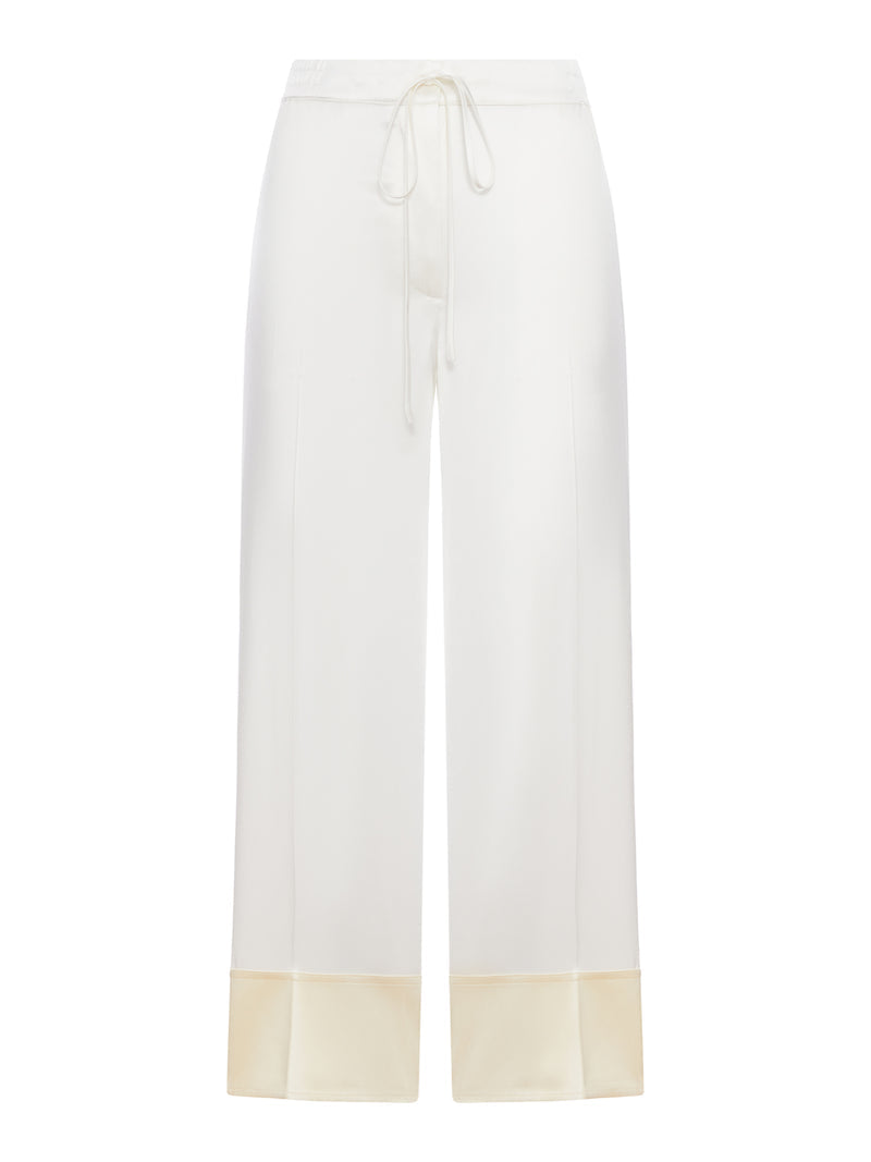 Toteme Women Wide-Leg Satin Trousers With Drawstring TOTEME