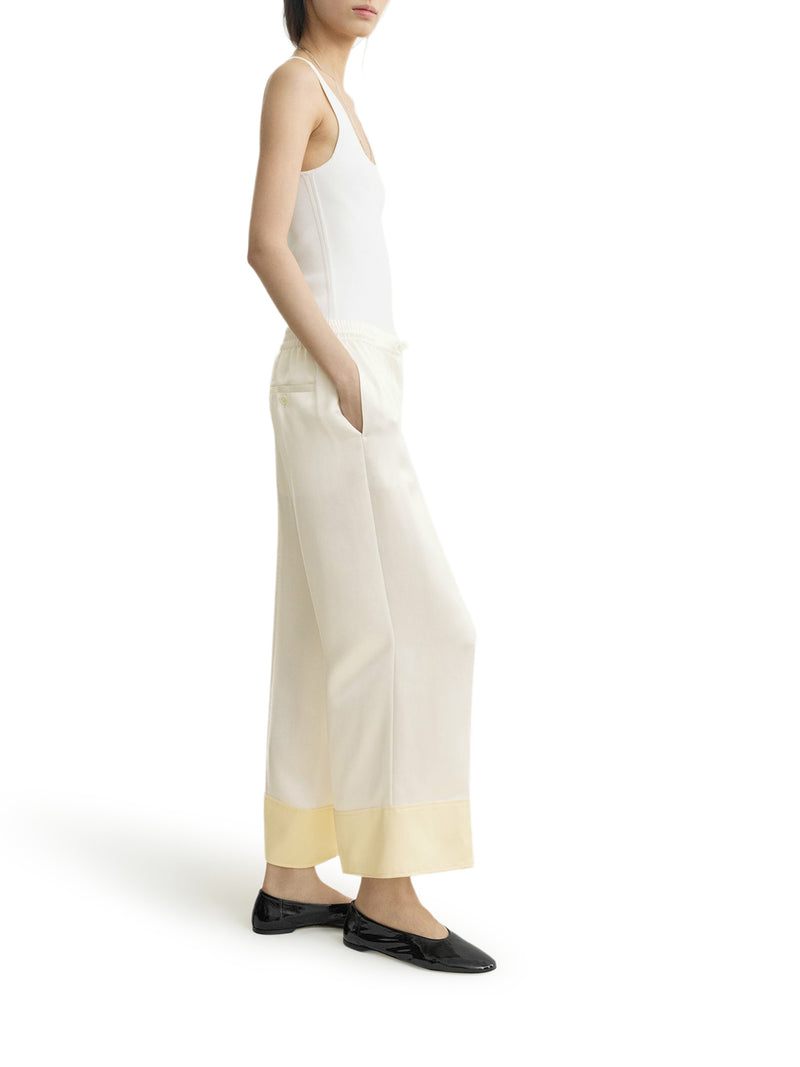 Toteme Women Wide-Leg Satin Trousers With Drawstring TOTEME