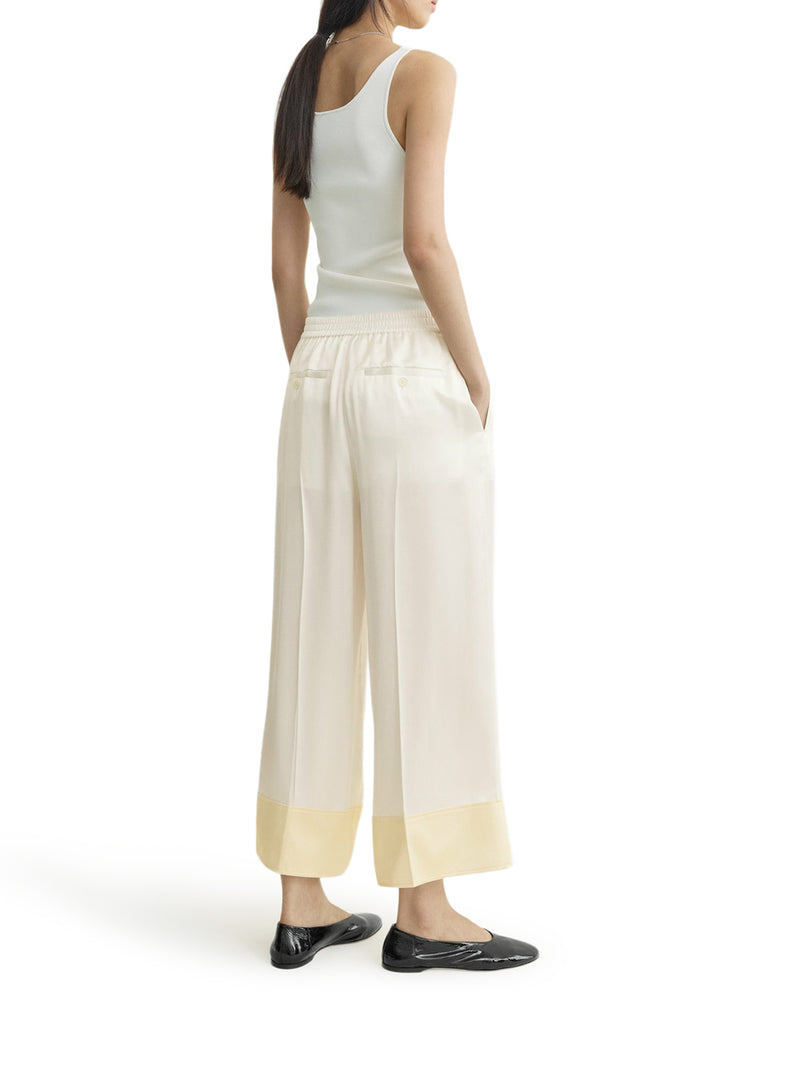 Toteme Women Wide-Leg Satin Trousers With Drawstring TOTEME