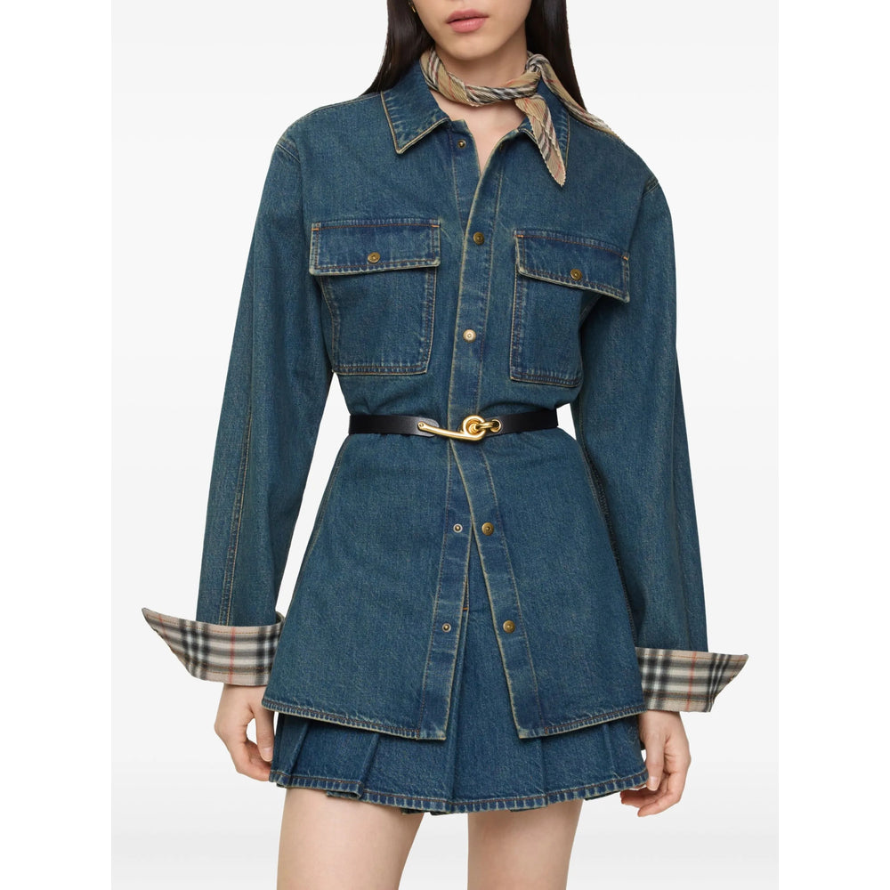 Burberry Blue Tops - Shirts Women BURBERRY