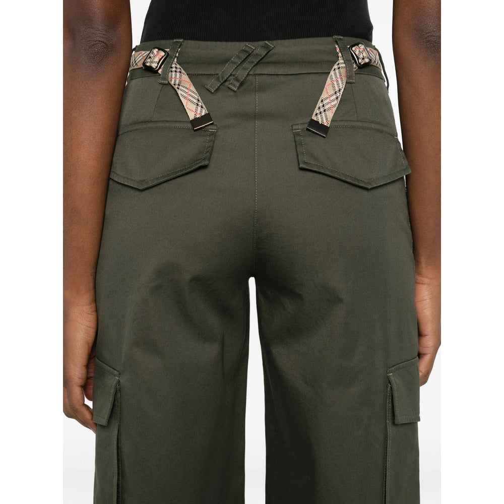 Burberry Green Trousers - Straight Trousers Women BURBERRY