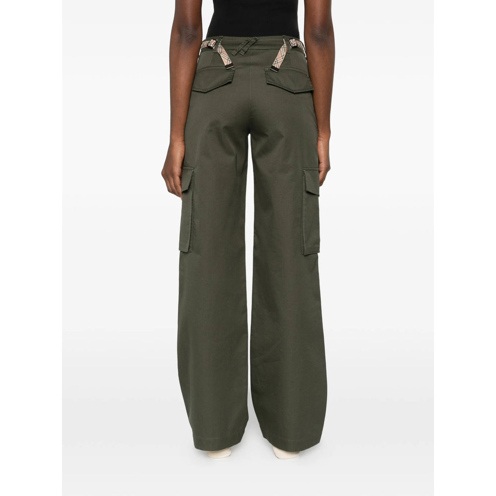 Burberry Green Trousers - Straight Trousers Women BURBERRY