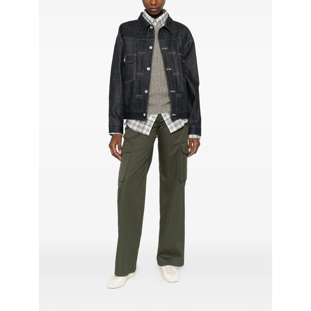 Burberry Green Trousers - Straight Trousers Women BURBERRY