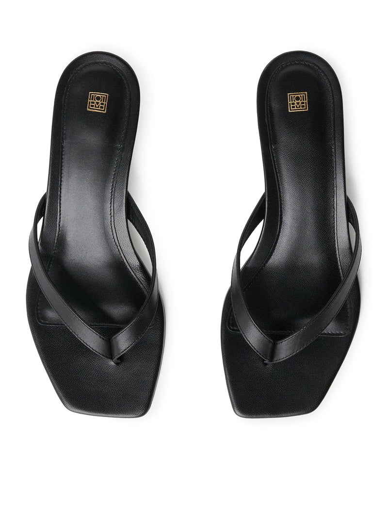 Toteme Women Leather Heel Flip Flops TOTEME
