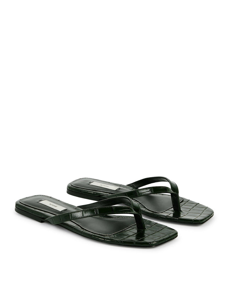 Toteme Women Croco-Embossed Flip-Flops TOTEME