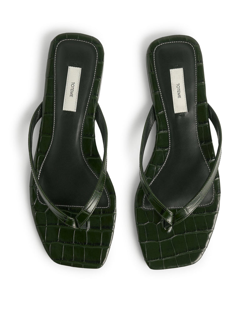 Toteme Women Croco-Embossed Flip-Flops TOTEME