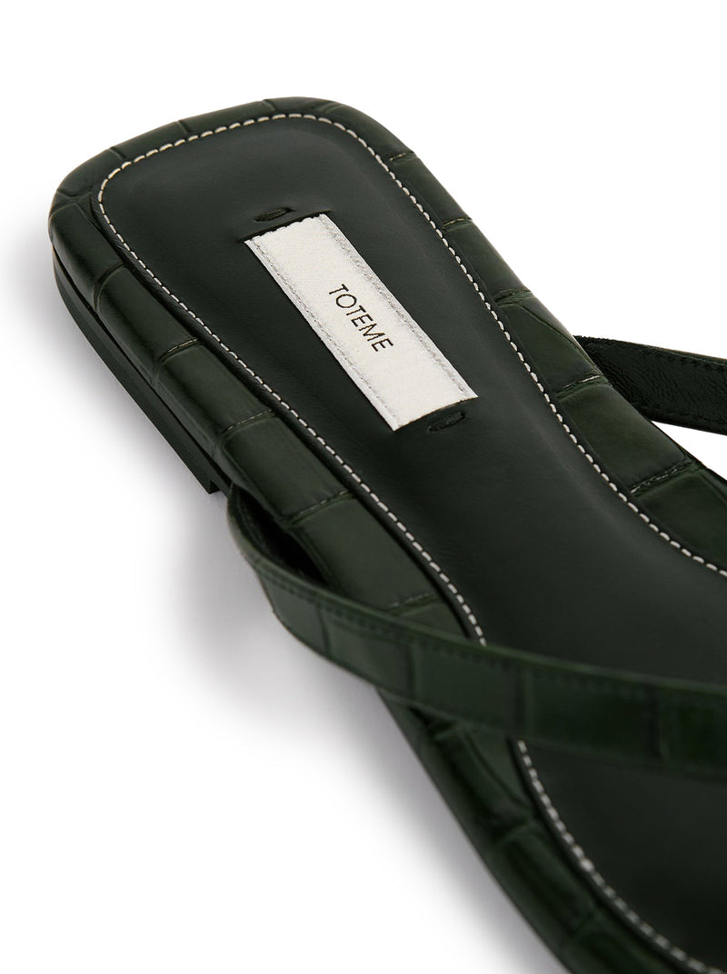 Toteme Women Croco-Embossed Flip-Flops TOTEME