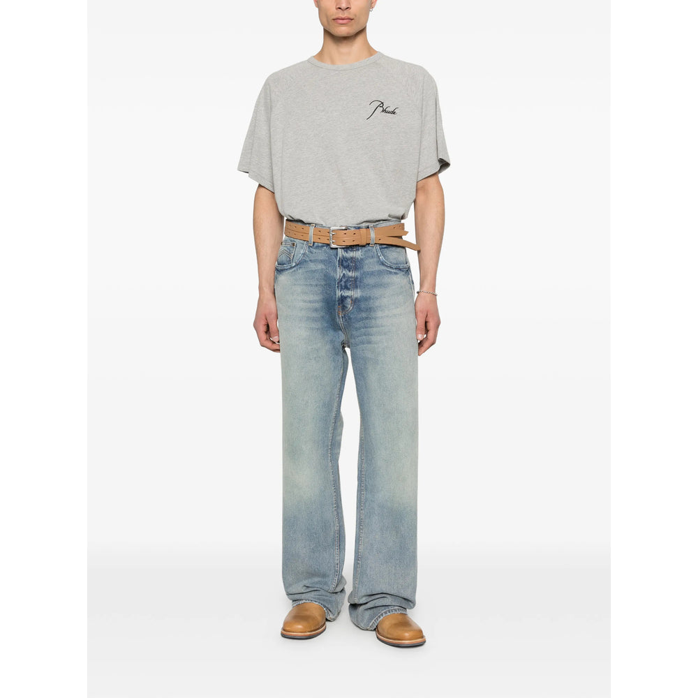 Rhude Blue Denim - Wide-Leg Jeans Men RHUDE