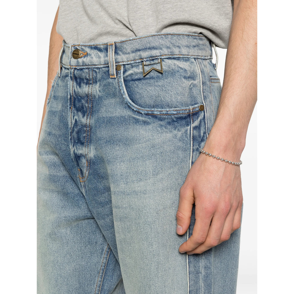 Rhude Blue Denim - Wide-Leg Jeans Men RHUDE