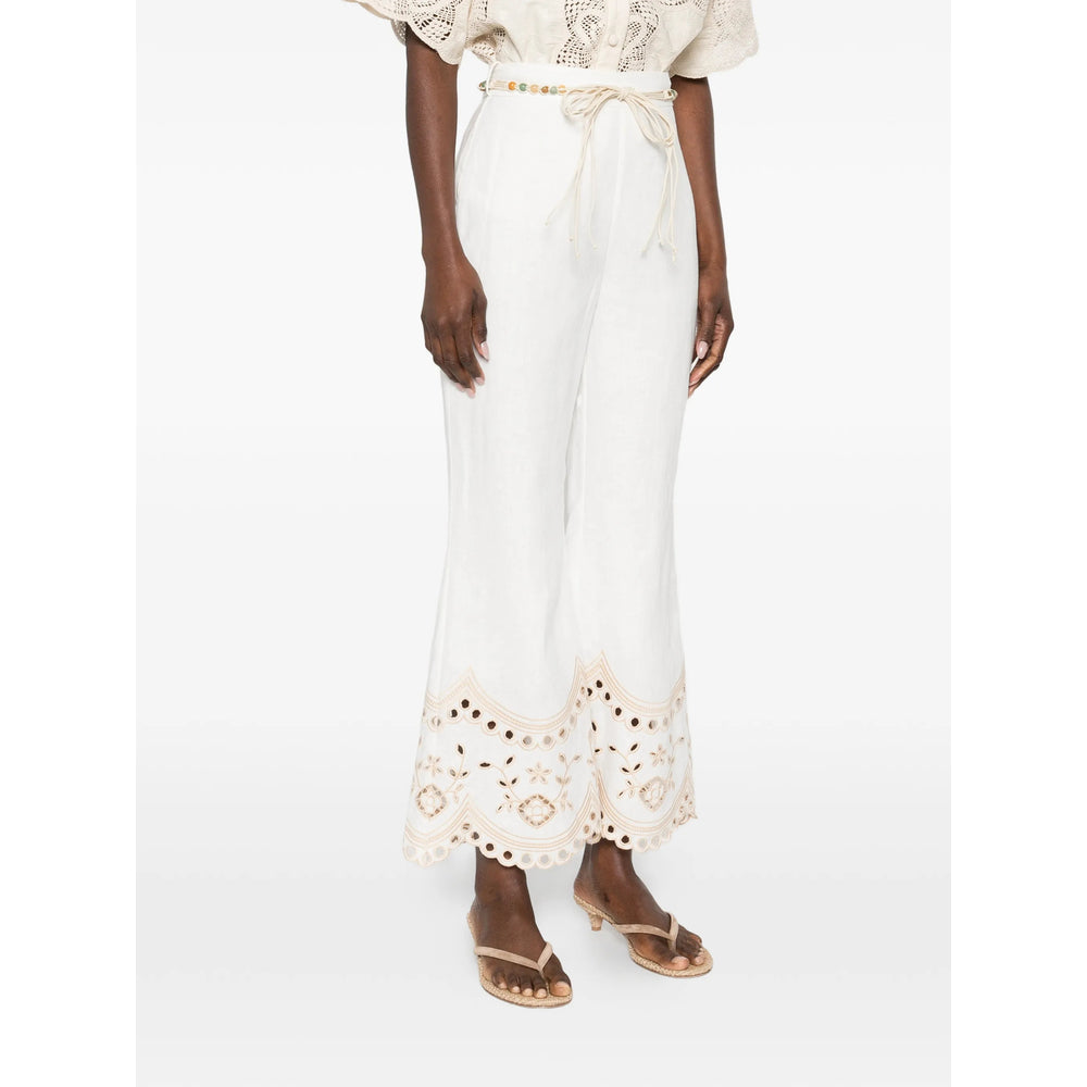 Zimmermann White Trousers - Palazzo Pants Women ZIMMERMANN