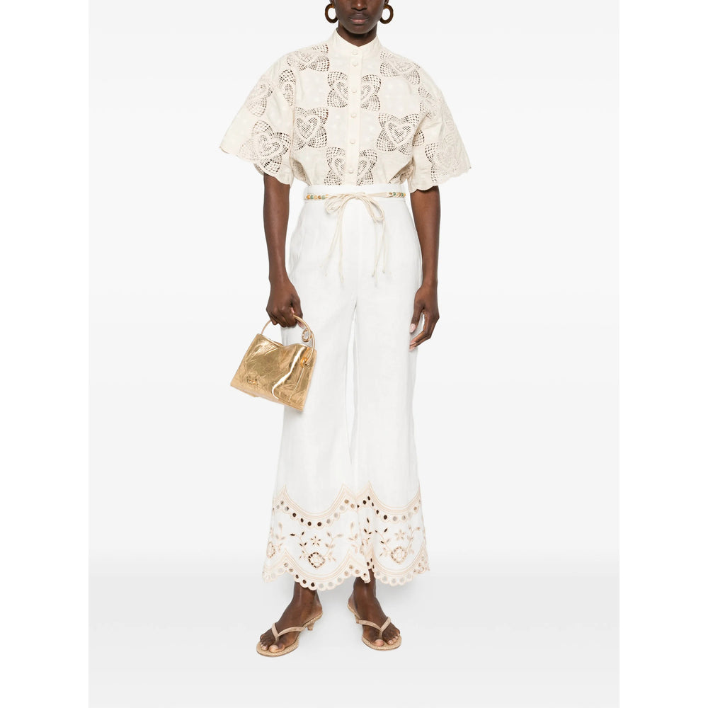 Zimmermann White Trousers - Palazzo Pants Women ZIMMERMANN