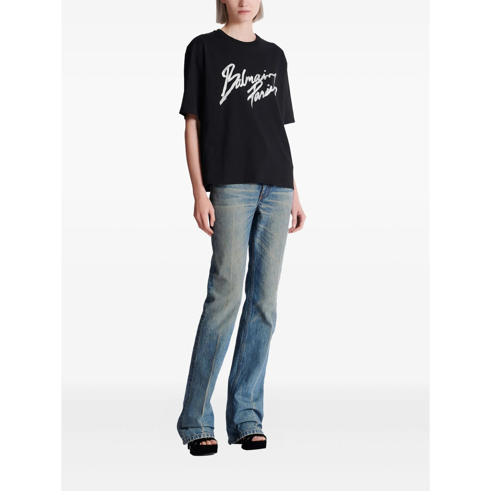 Balmain Black Tops - T-Shirts & Jerseys Women BALMAIN