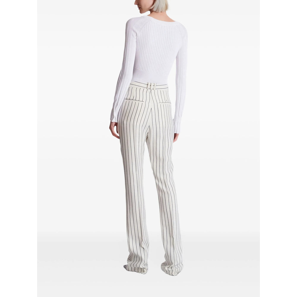 Balmain White Trousers - Flared Trousers Women BALMAIN