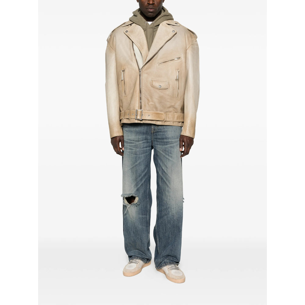 Golden Goose Neutrals Jackets - Leather Jackets Men GOLDEN GOOSE